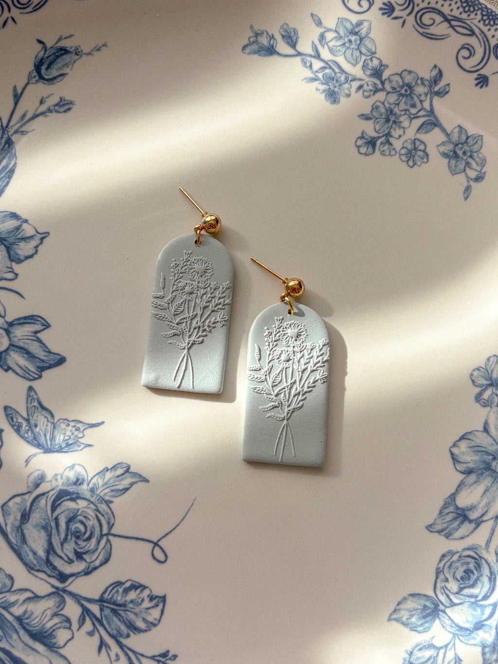 Textured Spring Floral Earrings