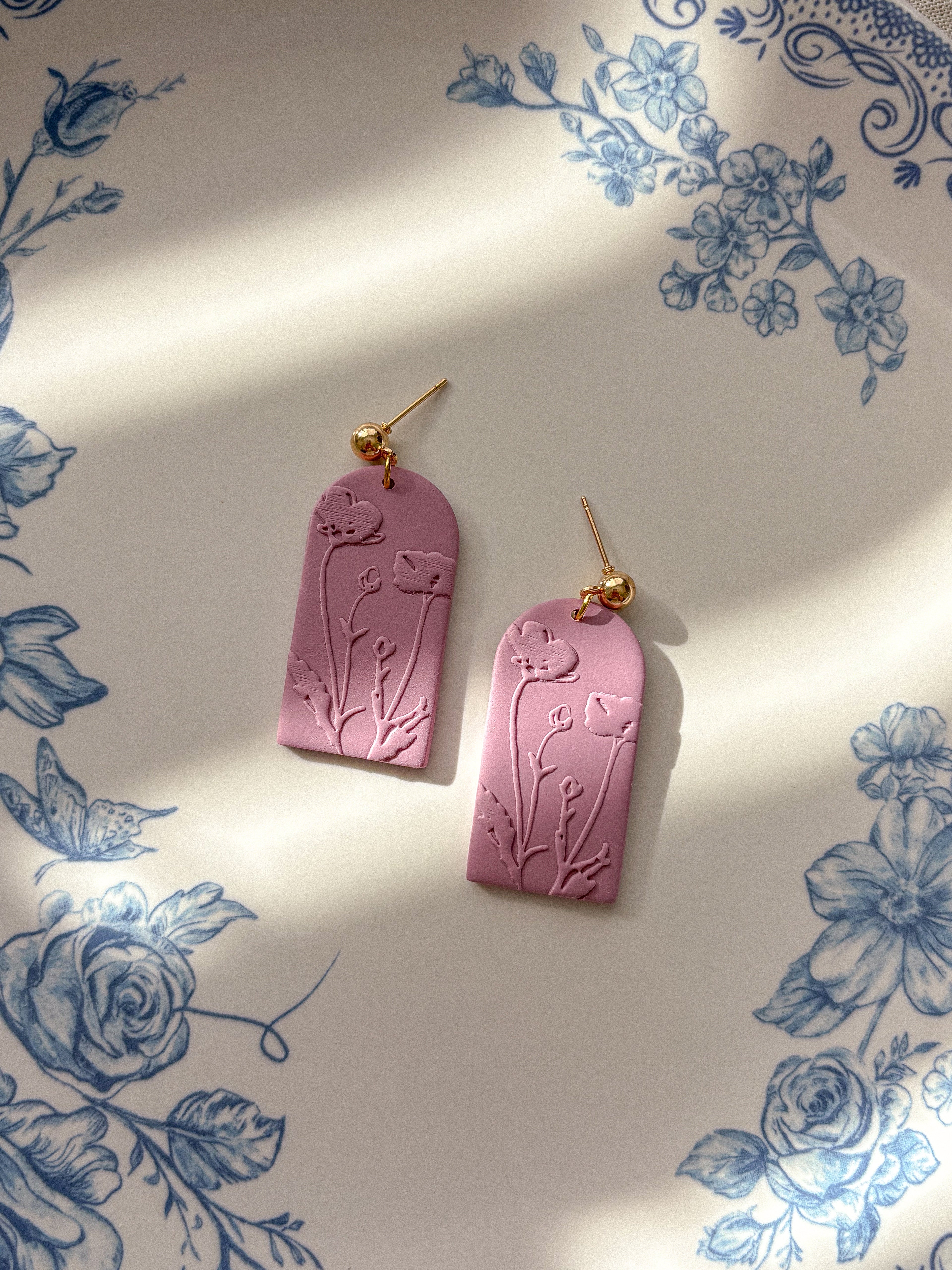 Textured Spring Floral Earrings