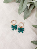 Bow Charm Hoop Earrings