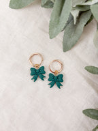 Bow Charm Hoop Earrings