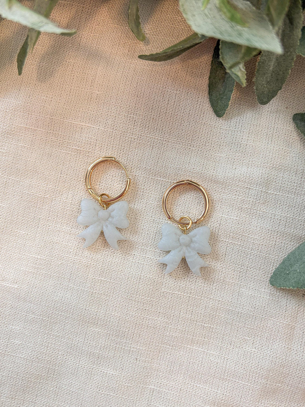 Bow Charm Hoop Earrings