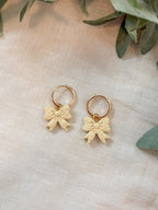Bow Charm Hoop Earrings