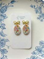 Oval and Bow Earrings