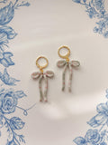 Plaid Dainty Bow Earrings