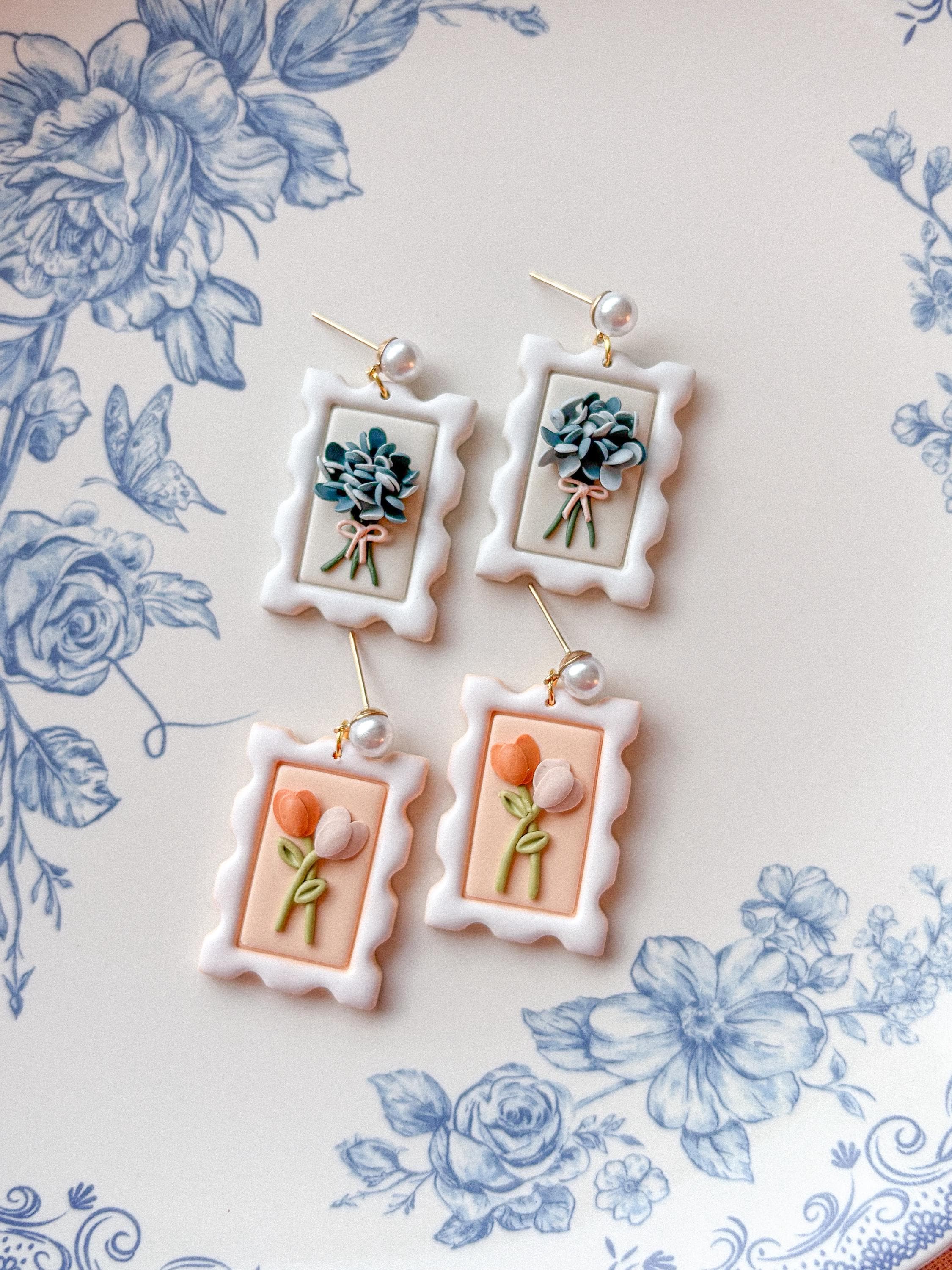 Postage Flower Earrings