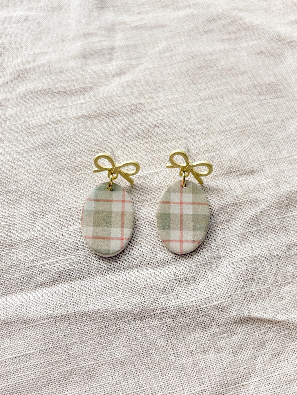 Oval and Bow Earrings